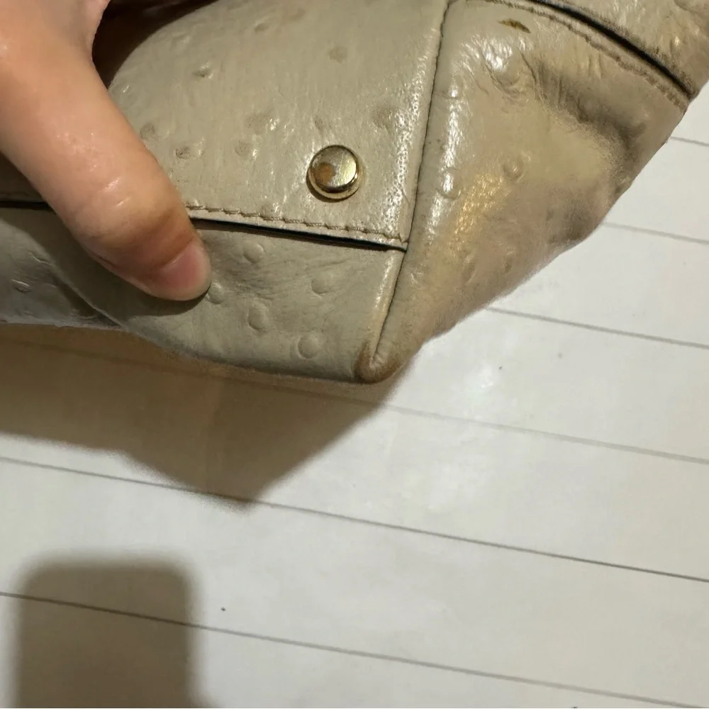 Kate Spade ♠️ Charm City Bow‎ Ostrich Leather Diehl Sidewalk Tote Bag Purse